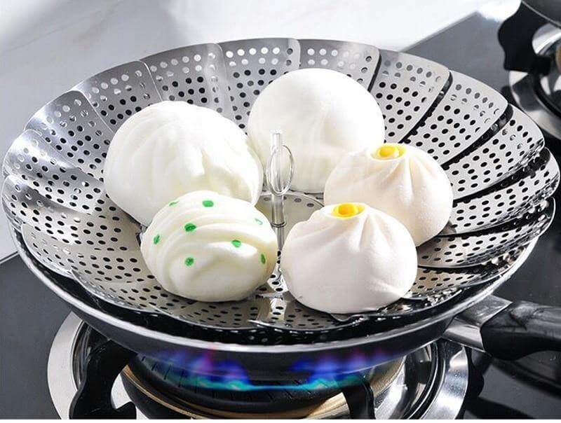 Vegetable Folding Stainless Steel Steaming Rack - MaviGadget