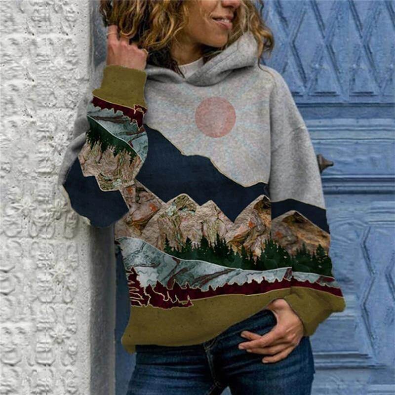 Vintage Stylish Mountain Hoodie - MaviGadget