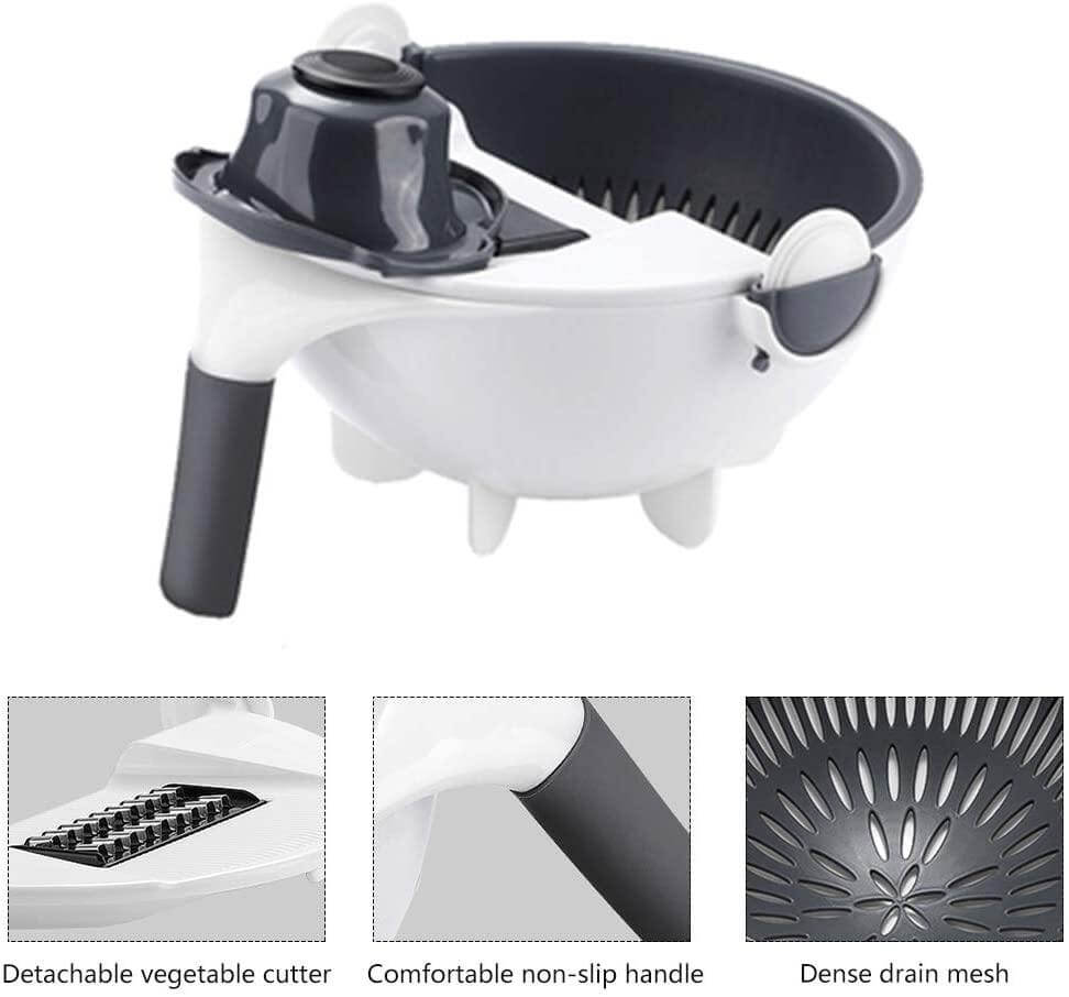 Multifunctional Rotate Vegetable Cutter With Drain Basket - MaviGadget