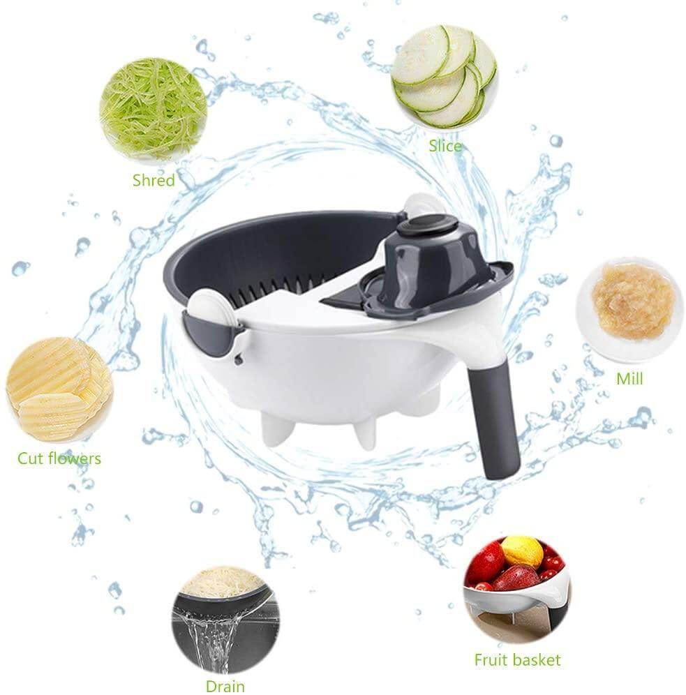 Multifunctional Rotate Vegetable Cutter With Drain Basket - MaviGadget