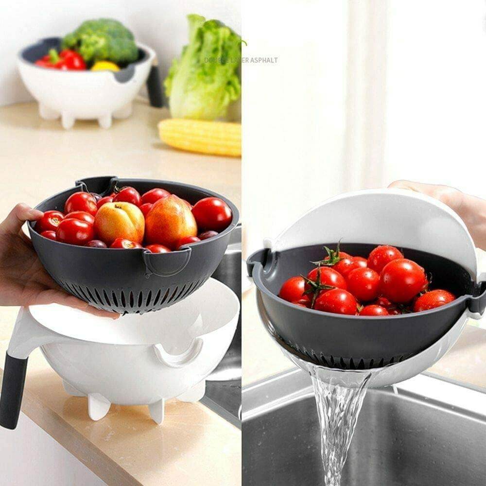 Multifunctional Rotate Vegetable Cutter With Drain Basket - MaviGadget