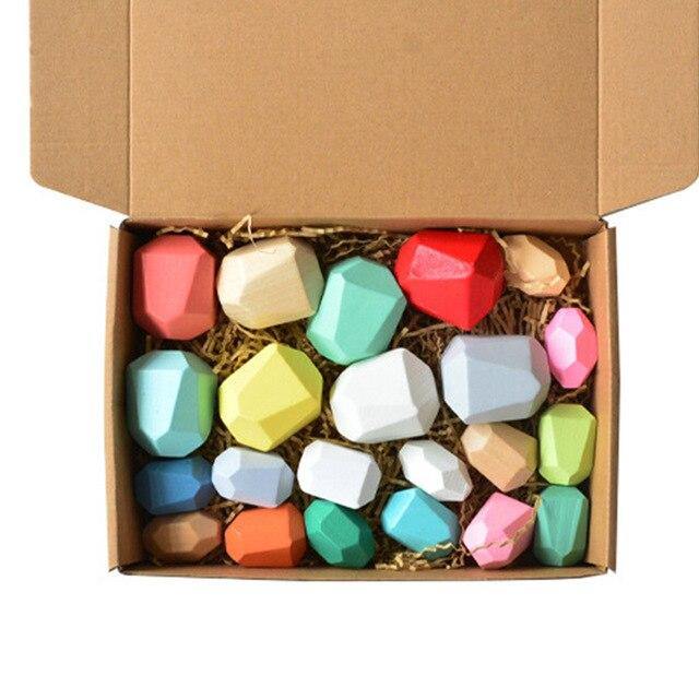 Colorful Wooden Stone Kids Intelligent Stacking Game - MaviGadget