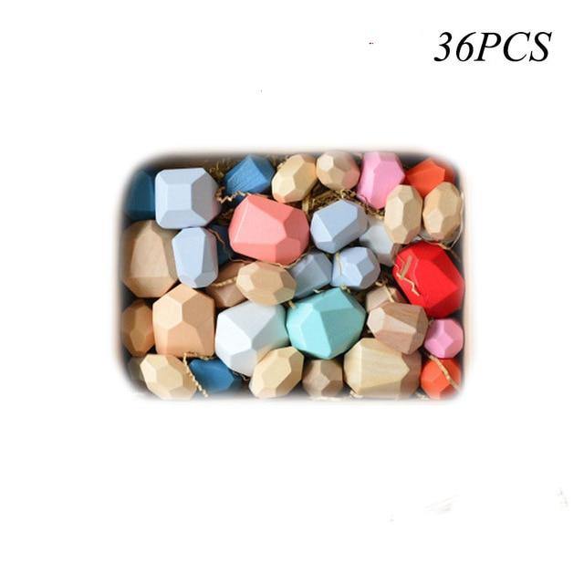 Colorful Wooden Stone Kids Intelligent Stacking Game - MaviGadget
