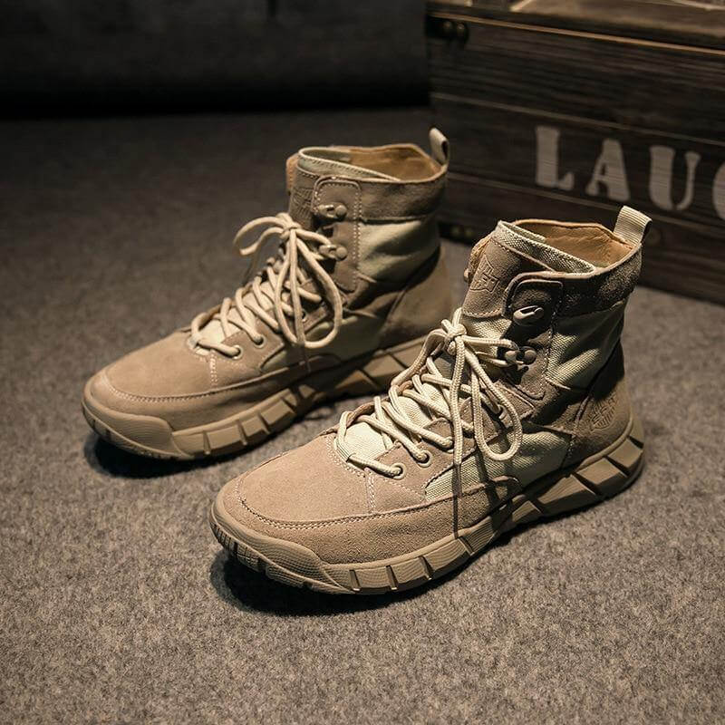 Tactical Cowhide Leather Camping Boots - MaviGadget