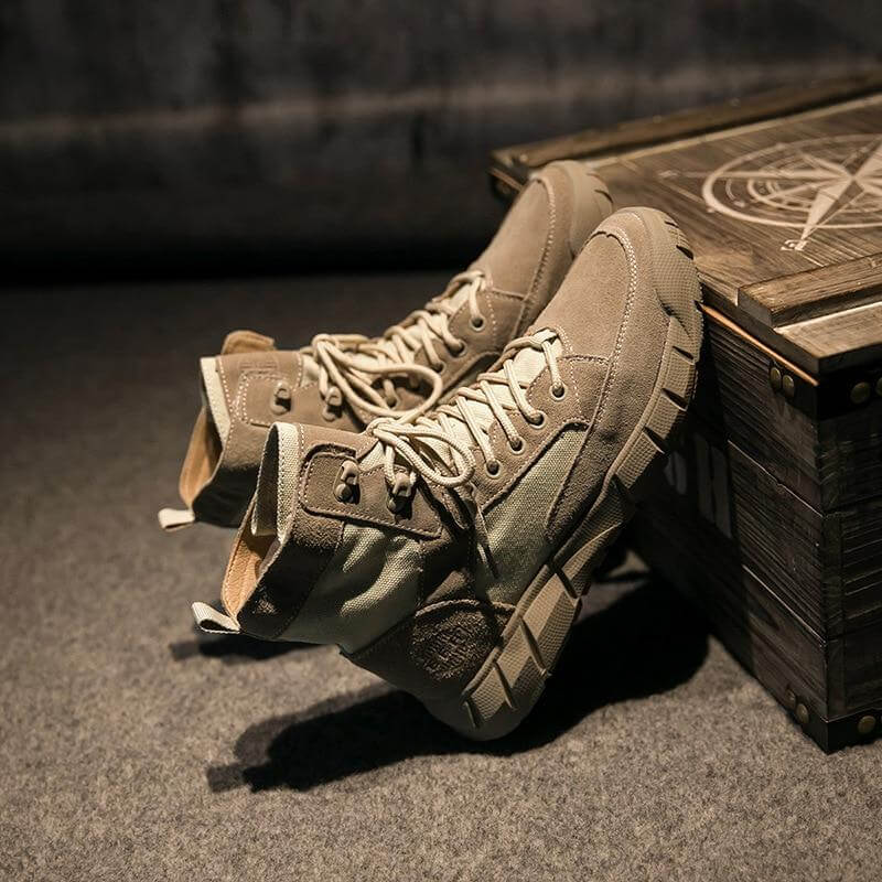 Tactical Cowhide Leather Camping Boots - MaviGadget