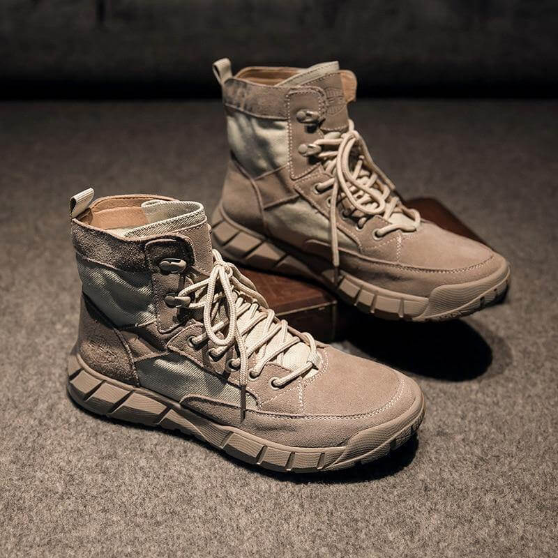Tactical Cowhide Leather Camping Boots - MaviGadget