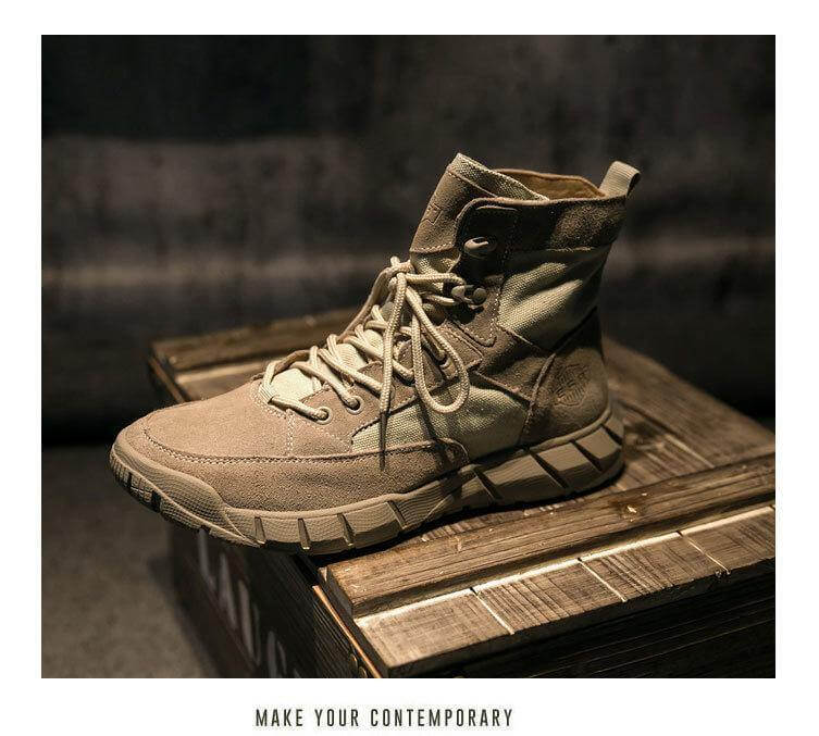Tactical Cowhide Leather Camping Boots - MaviGadget