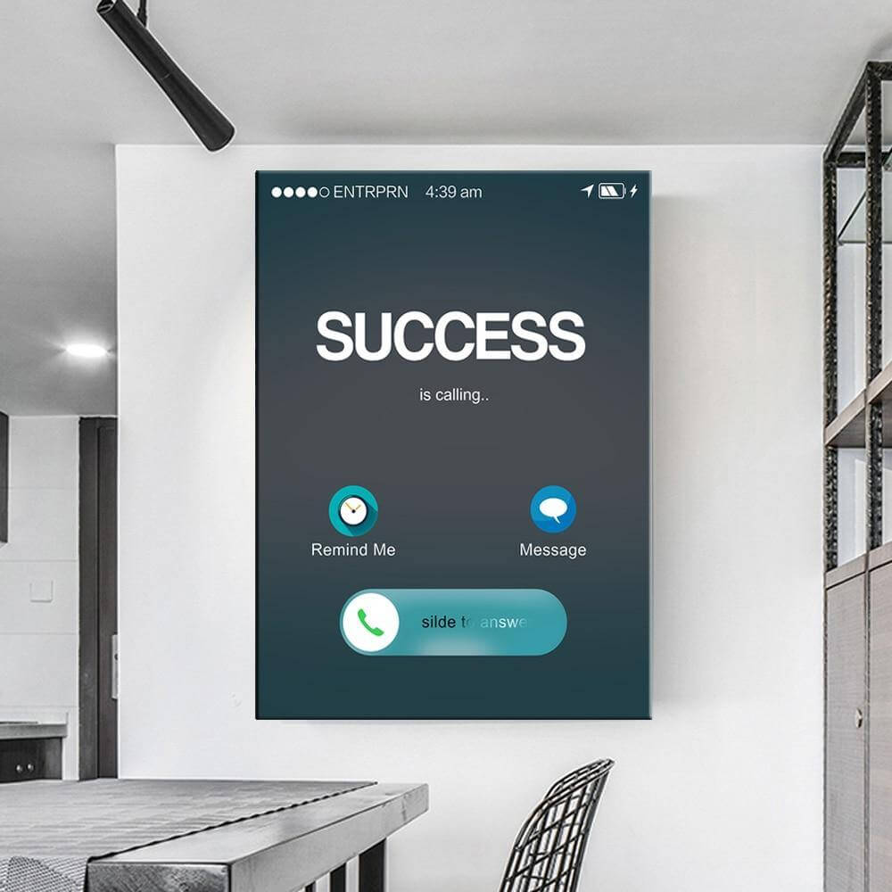 Success Is Calling Canvas Motivational Painting Poster - MaviGadget