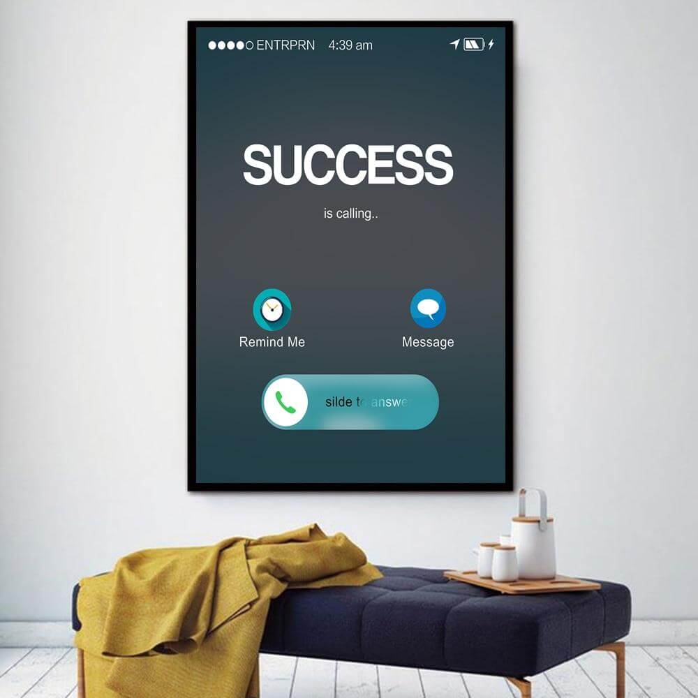 Success Is Calling Canvas Motivational Painting Poster - MaviGadget