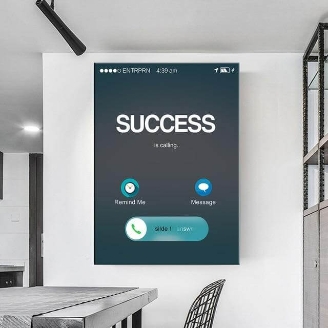 Success Is Calling Canvas Motivational Painting Poster - MaviGadget