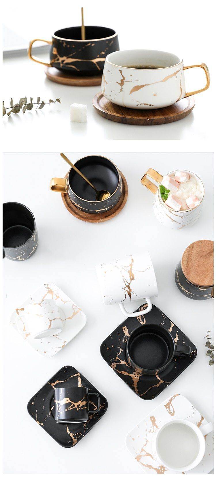 Elegant Nordic Marble Ceramic Coffee Mugs - MaviGadget