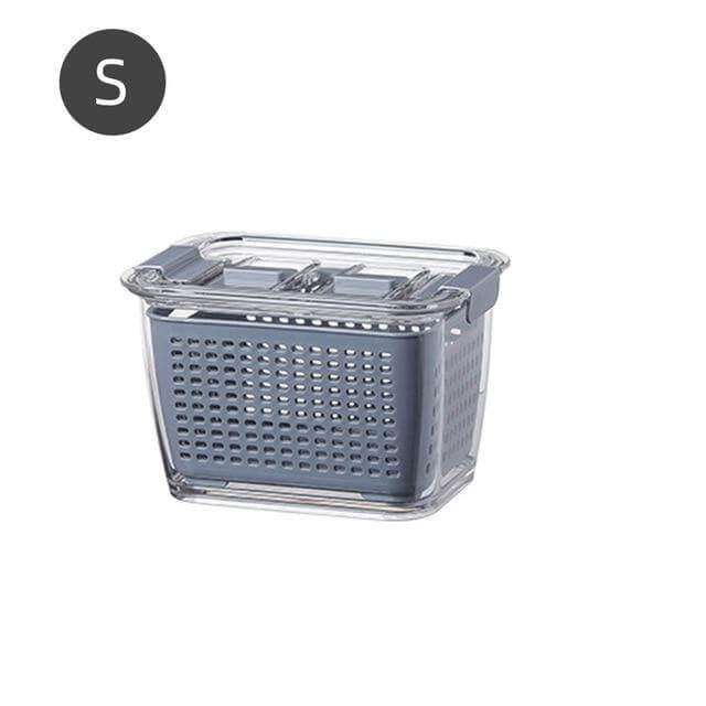 Multifunctional Vegetables & Fruit Fridge Drain Organizer Box with Lid - MaviGadget