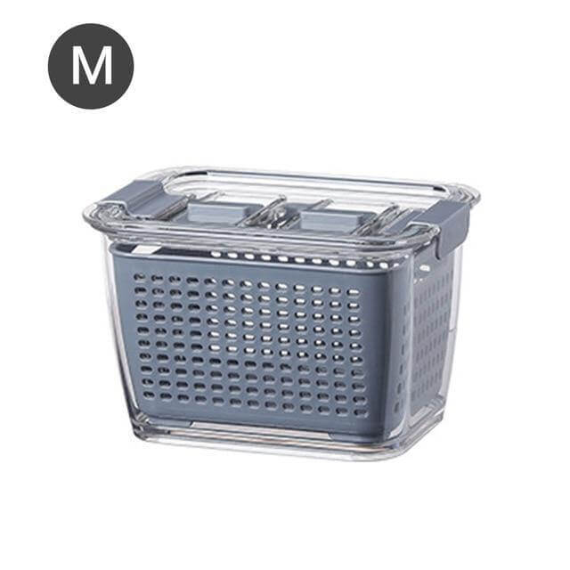 Multifunctional Vegetables & Fruit Fridge Drain Organizer Box with Lid - MaviGadget