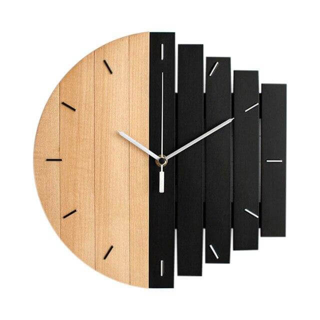 Retro Divided Wooden Wall Clock - MaviGadget