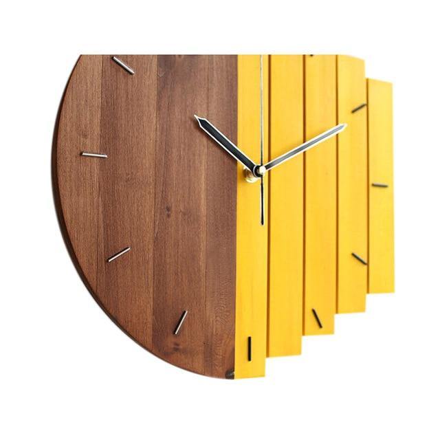 Retro Divided Wooden Wall Clock - MaviGadget