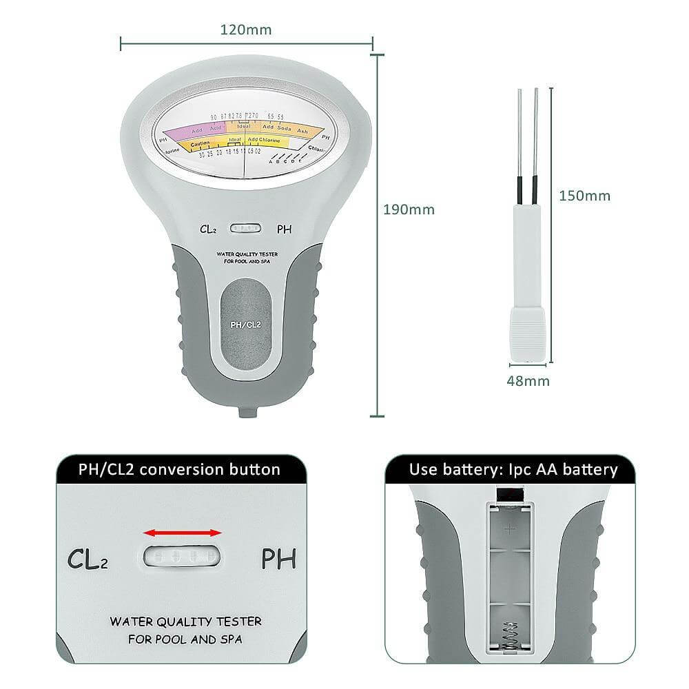 2IN1 PH Chlorine Meter Water Quality Tester - MaviGadget