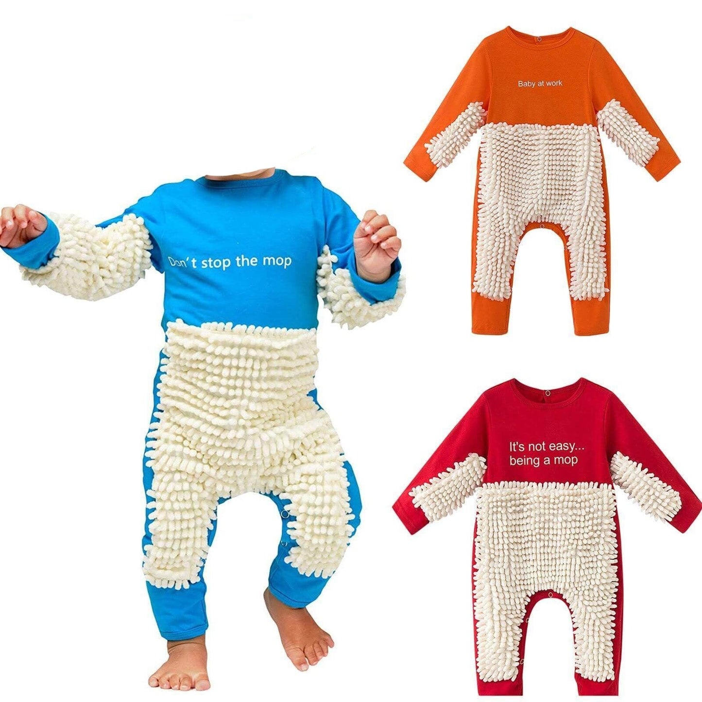 Funny Baby Mop Onesie - MaviGadget