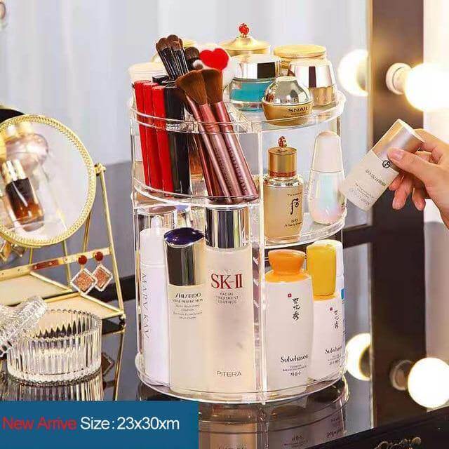 360 Degree Rotation Cosmetic MakeUp Cologne Organizer Box - MaviGadget