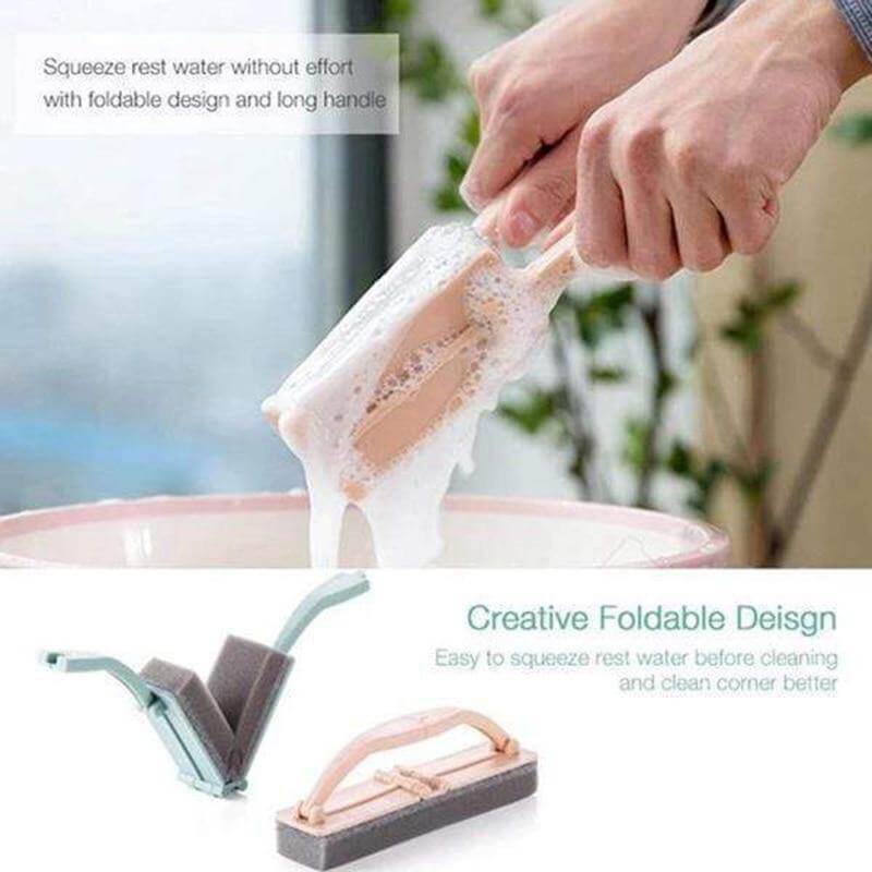 Simple Folding Wiper Hand Brush Sponge with Handle - MaviGadget