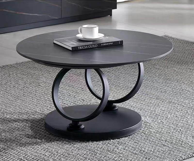 Italian Modern Two-layer Coffee Side Table with Marble Top - MaviGadget