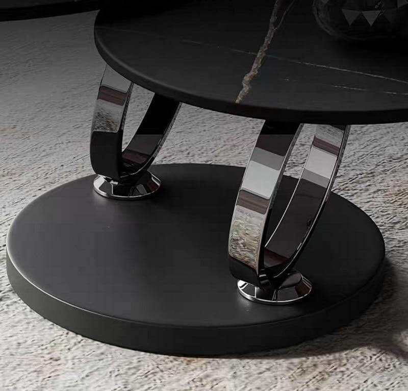 Italian Modern Two-layer Coffee Side Table with Marble Top - MaviGadget