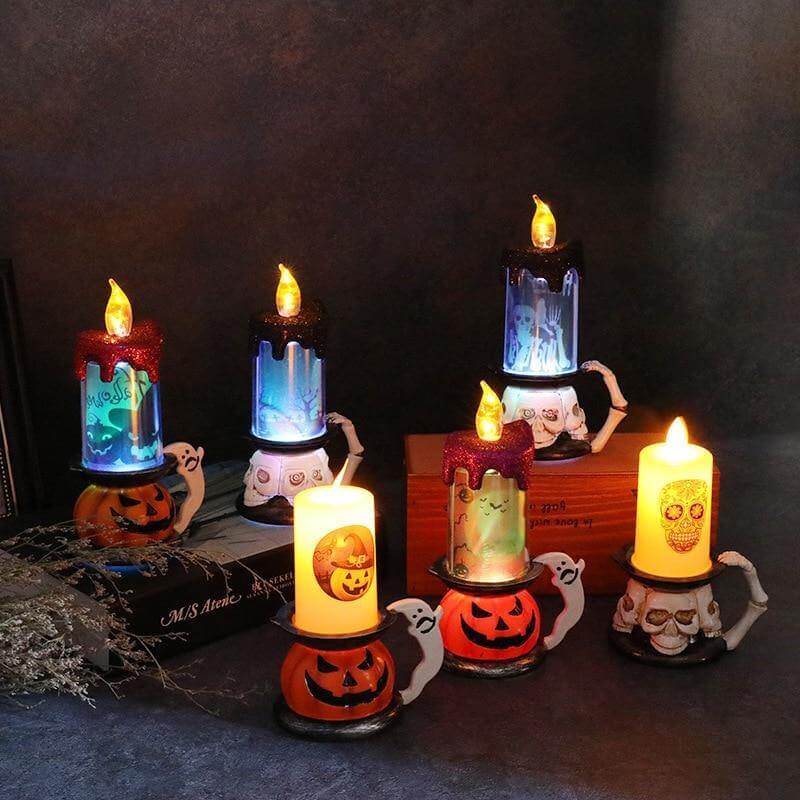 3D Pumpkin Skeleton Halloween Candle Lights - MaviGadget