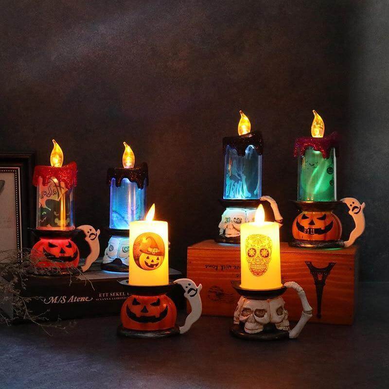 3D Pumpkin Skeleton Halloween Candle Lights - MaviGadget