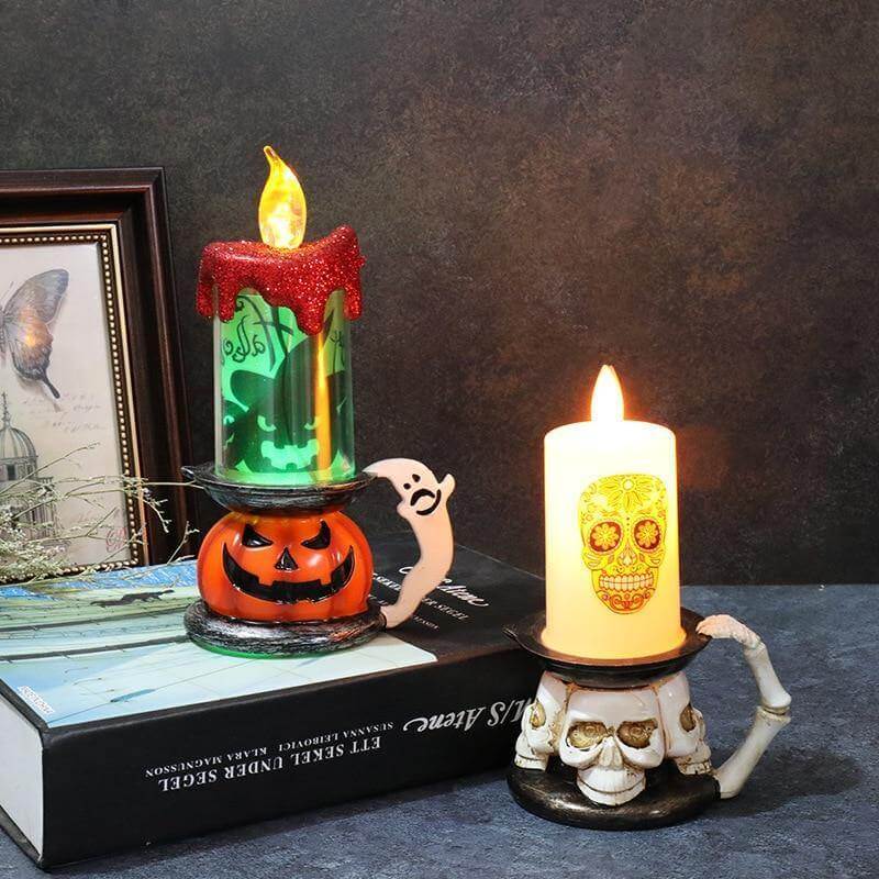3D Pumpkin Skeleton Halloween Candle Lights - MaviGadget