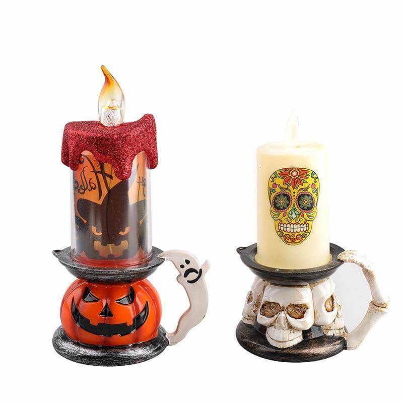 3D Pumpkin Skeleton Halloween Candle Lights - MaviGadget