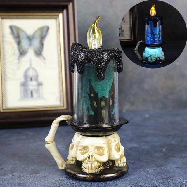 3D Pumpkin Skeleton Halloween Candle Lights - MaviGadget