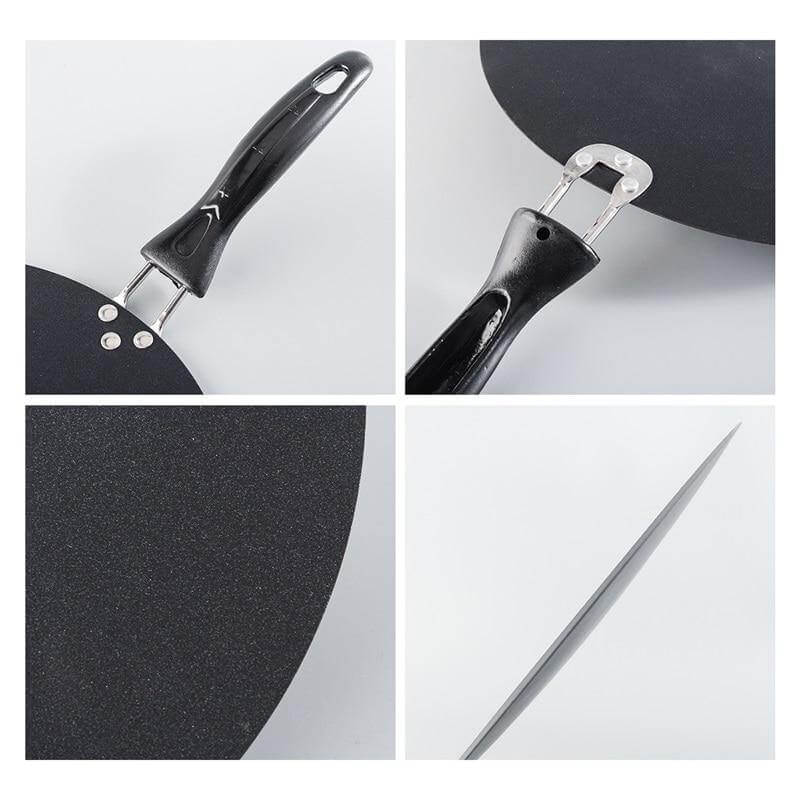 Black Iron Round Non-stick Pancake Pan - MaviGadget
