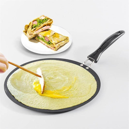 Black Iron Round Non-stick Pancake Pan - MaviGadget