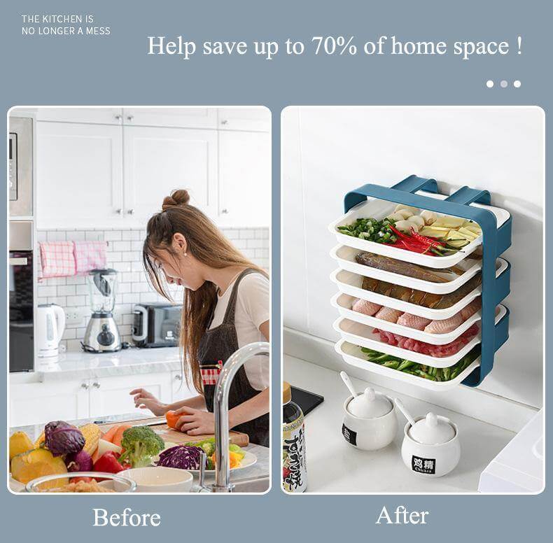 Wall-Mounted Space Saving Kitchen Organizer - MaviGadget