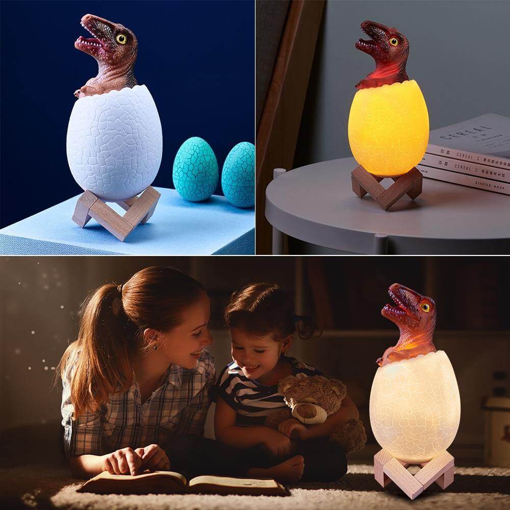 3D Dinosaur Egg Remote Control Colorful Bedside Light - MaviGadget