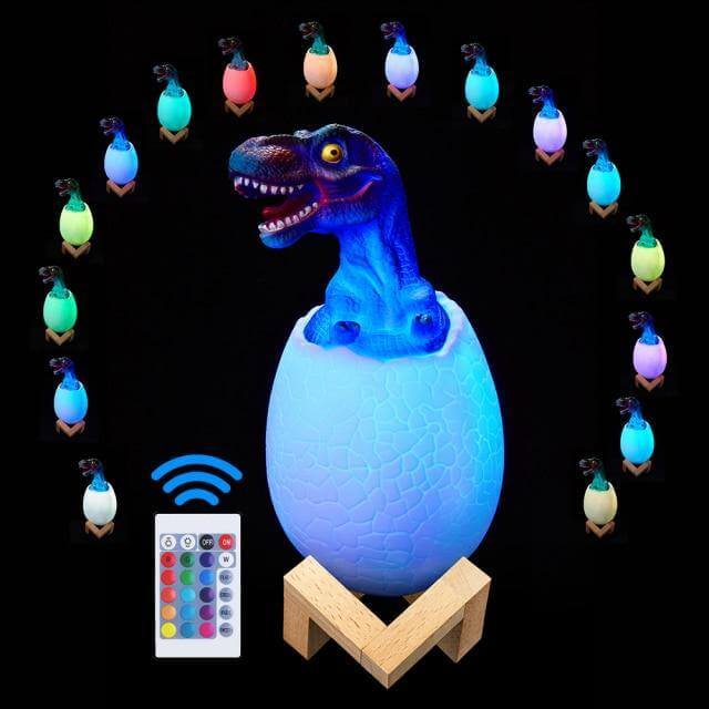 3D Dinosaur Egg Remote Control Colorful Bedside Light - MaviGadget