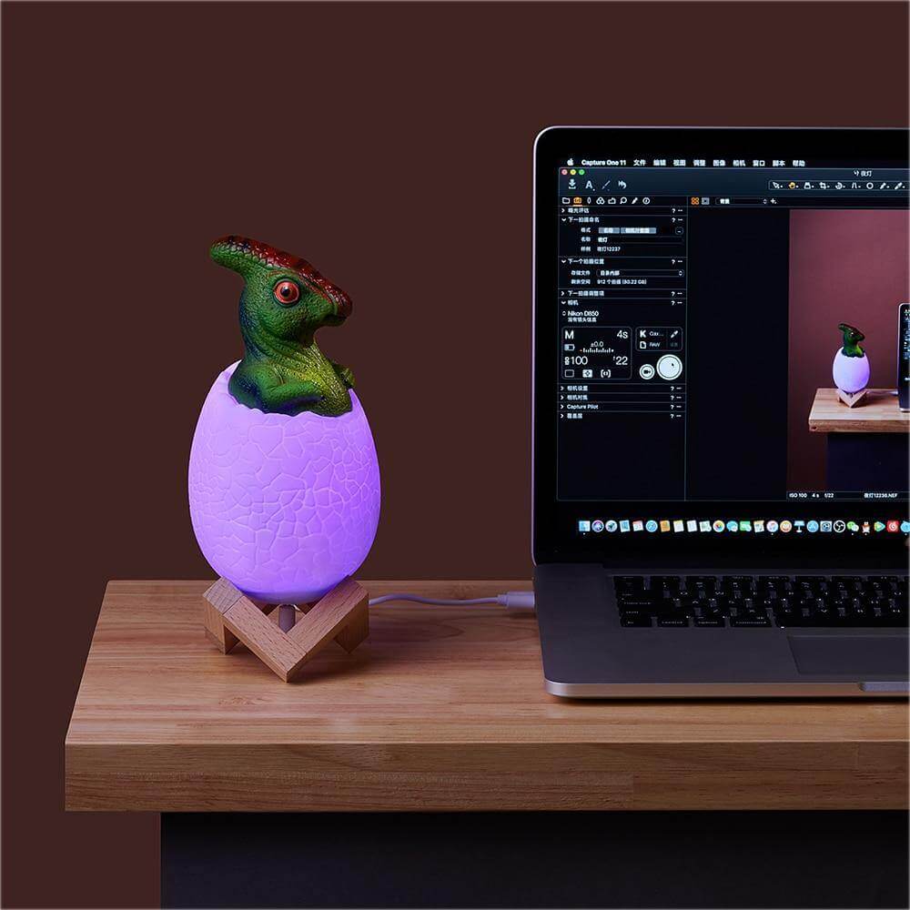 3D Dinosaur Egg Remote Control Colorful Bedside Light - MaviGadget