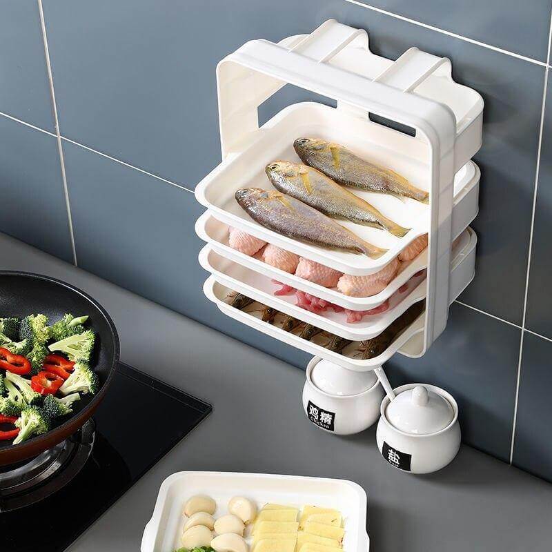 Wall-Mounted Multi Layer Kitchen Food Cooking Organizer - MaviGadget