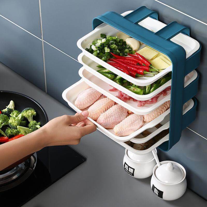 Wall-Mounted Multi Layer Kitchen Food Cooking Organizer - MaviGadget