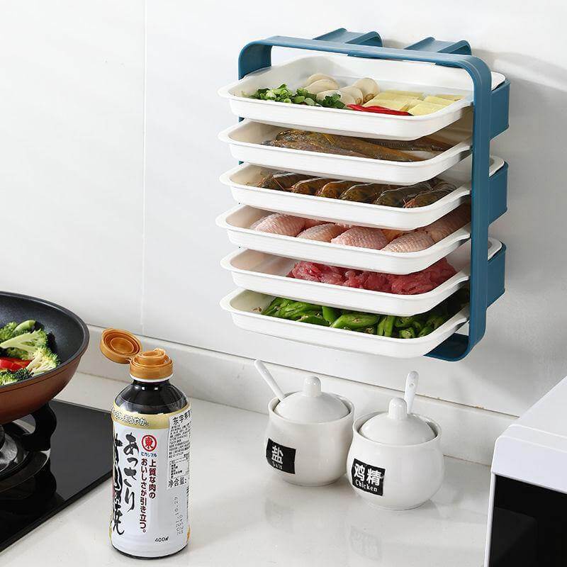 Wall-Mounted Multi Layer Kitchen Food Cooking Organizer - MaviGadget