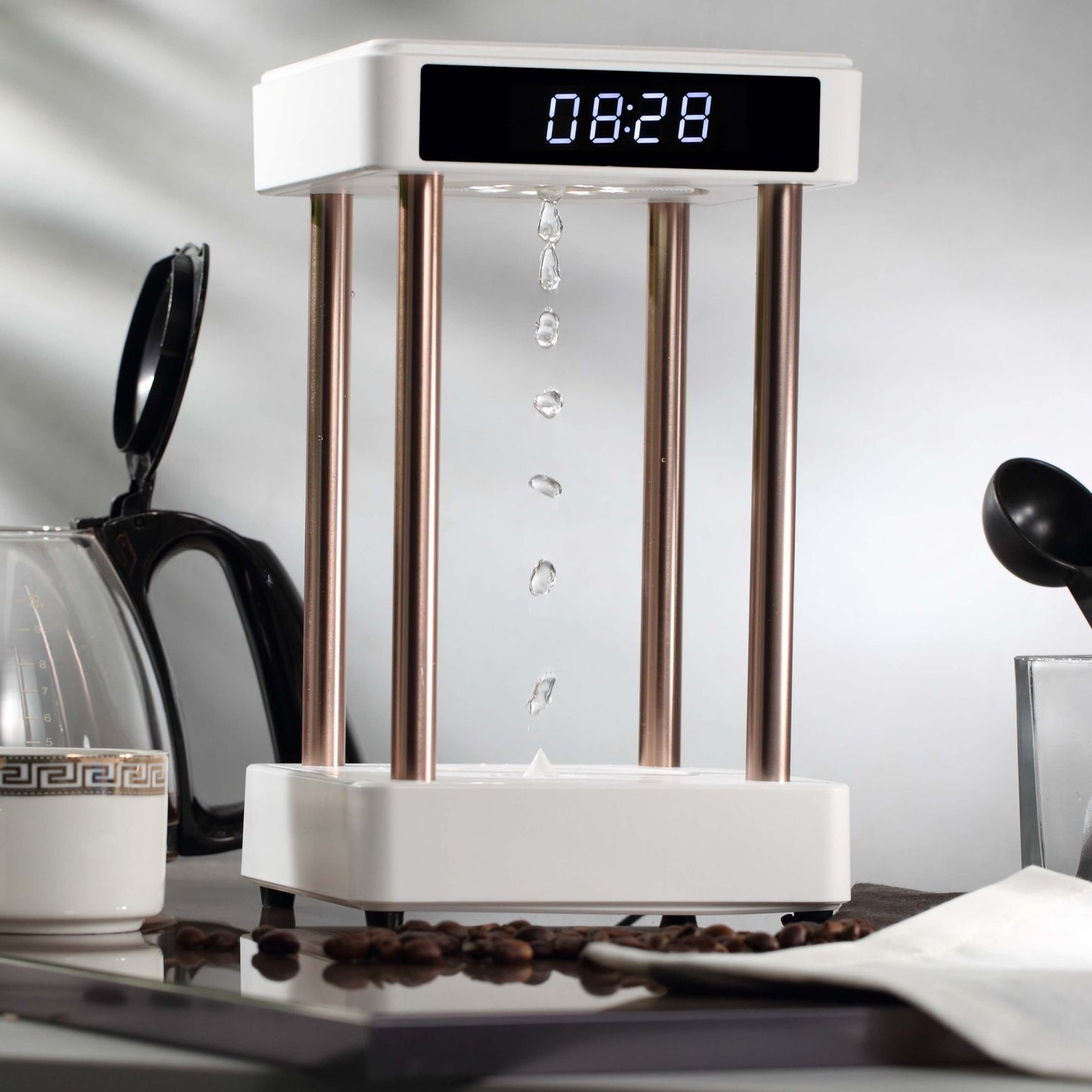 Anti Gravity Levitating Water Drops Hourglass Fountain Lamp - MaviGadget