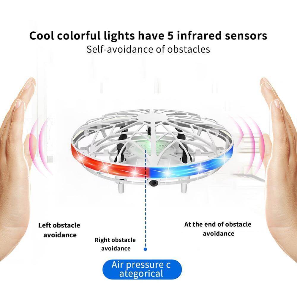Portable Quadcopter Gesture Sensing Drone with Led Light - MaviGadget