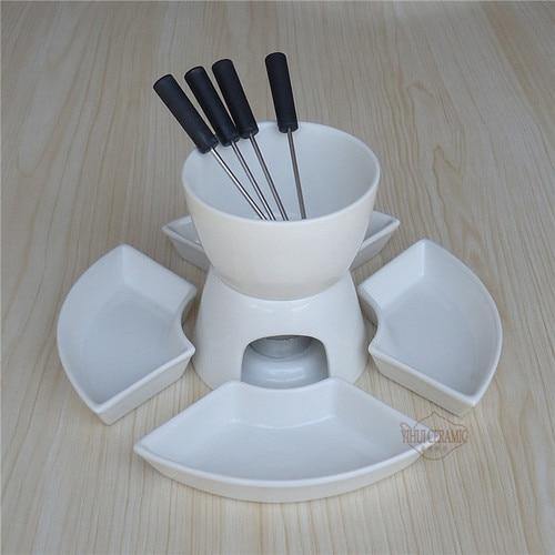 Handmade Ceramic Chocolate Fondue Pot Serving Set - MaviGadget
