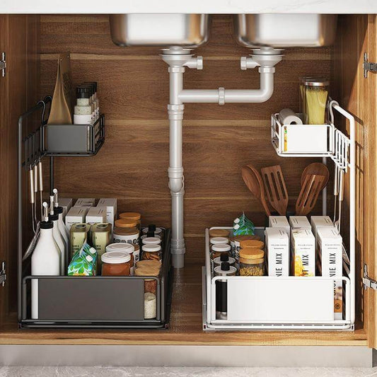 Iron Under Sink Organizer Storage Rack - MaviGadget