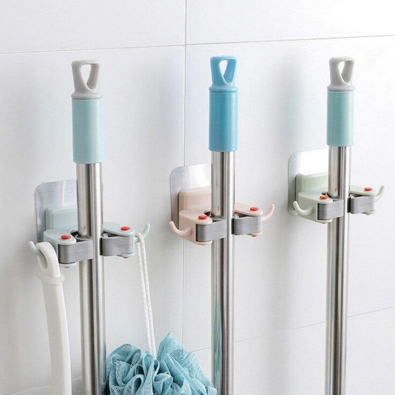 No-Drill Wall Mounted Mop/Broom Hanger - MaviGadget