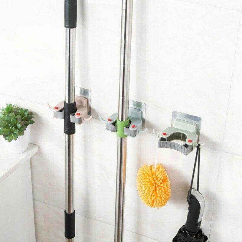 No-Drill Wall Mounted Mop/Broom Hanger - MaviGadget