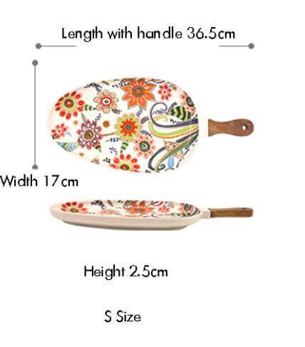 Colorful Ceramic Floral Pattern Serving Plate - MaviGadget