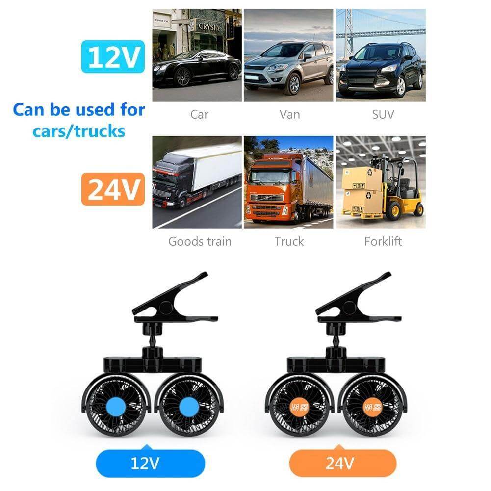 Rotatable Portable Air Cooling Car Fan - MaviGadget