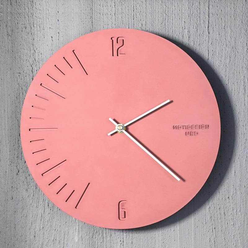 Simple Silent Pastel Pink Wall Clock - MaviGadget