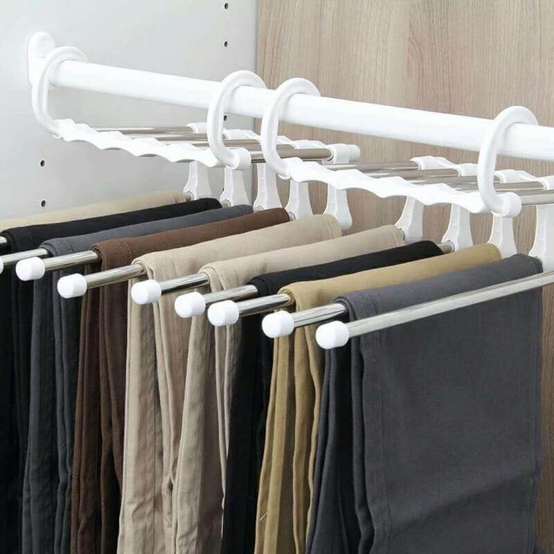 5in1 Adjustable Closet Organizer Trouser Hanger - MaviGadget