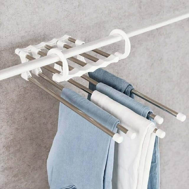 5in1 Adjustable Closet Organizer Trouser Hanger - MaviGadget